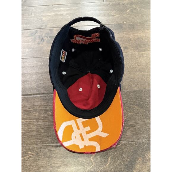 AS Roma 1927 Official Merchandise Red Black Distressed Adjustable Strapback Hat - Picture 7 of 9